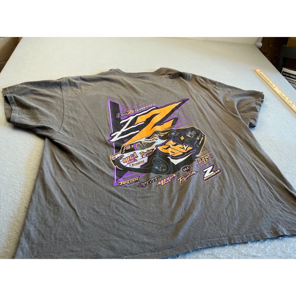 Gildan Elijah Zevenbergen Racing T-Shirt Dirt Track Graphic Grey 3XL Racing Tee - Picture 5 of 12